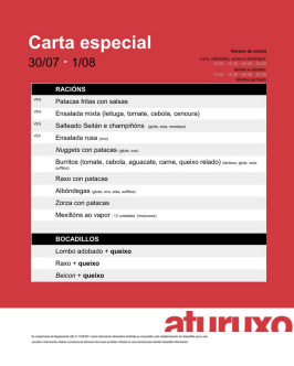 Estes días temos unha nova carta especial